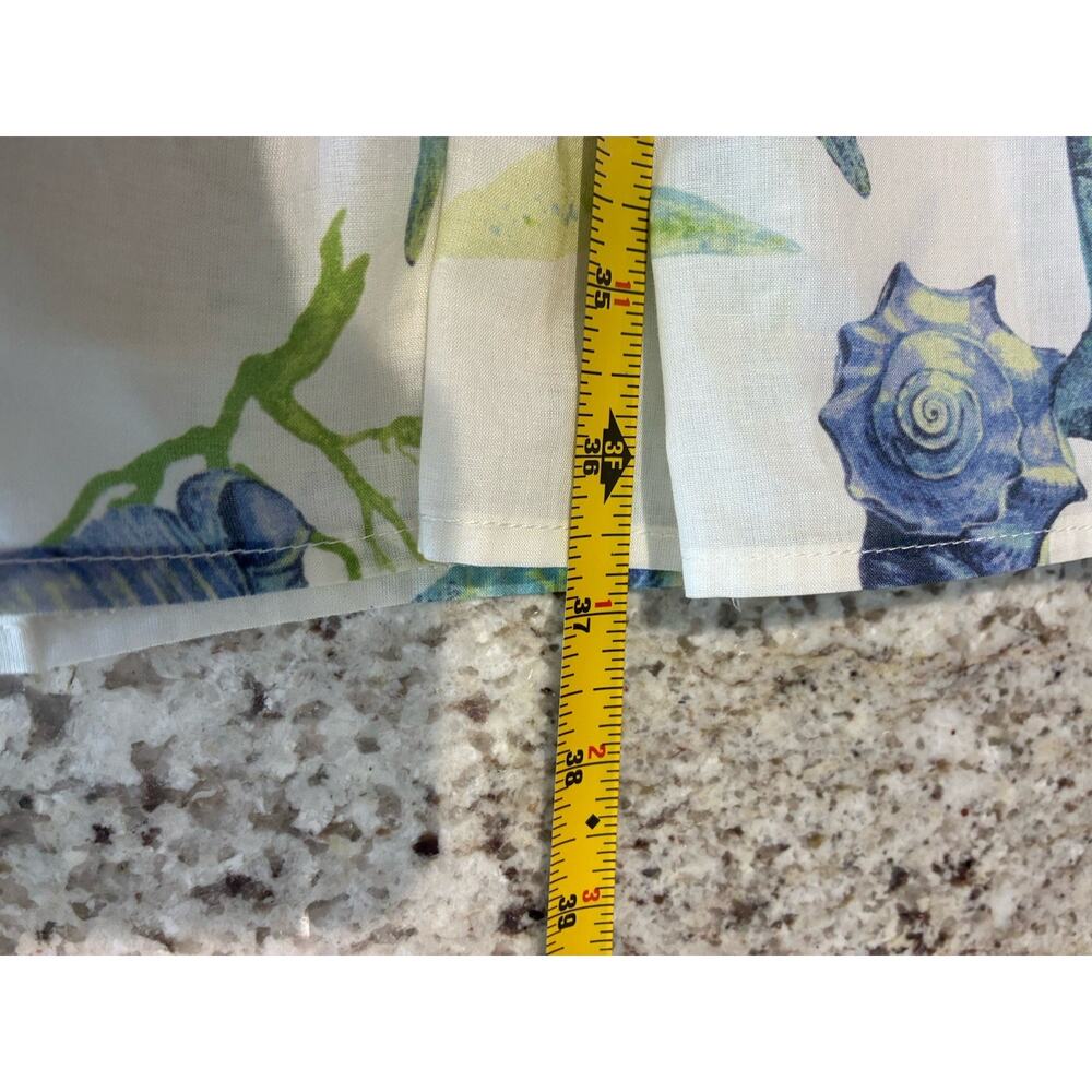 Elie Tahari Maxi Skirt A-Line size Small Sea Shells Cotton Pockets White Blue - Picture 9 of 9